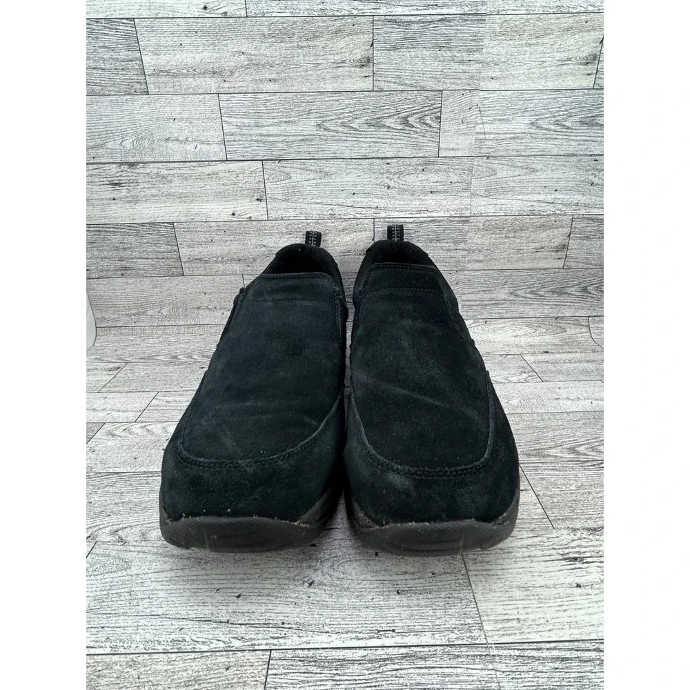 LL Bean Mens Comfort Mocs‎ Black Suede Slip On Shoes 254540 Size 10 Medium